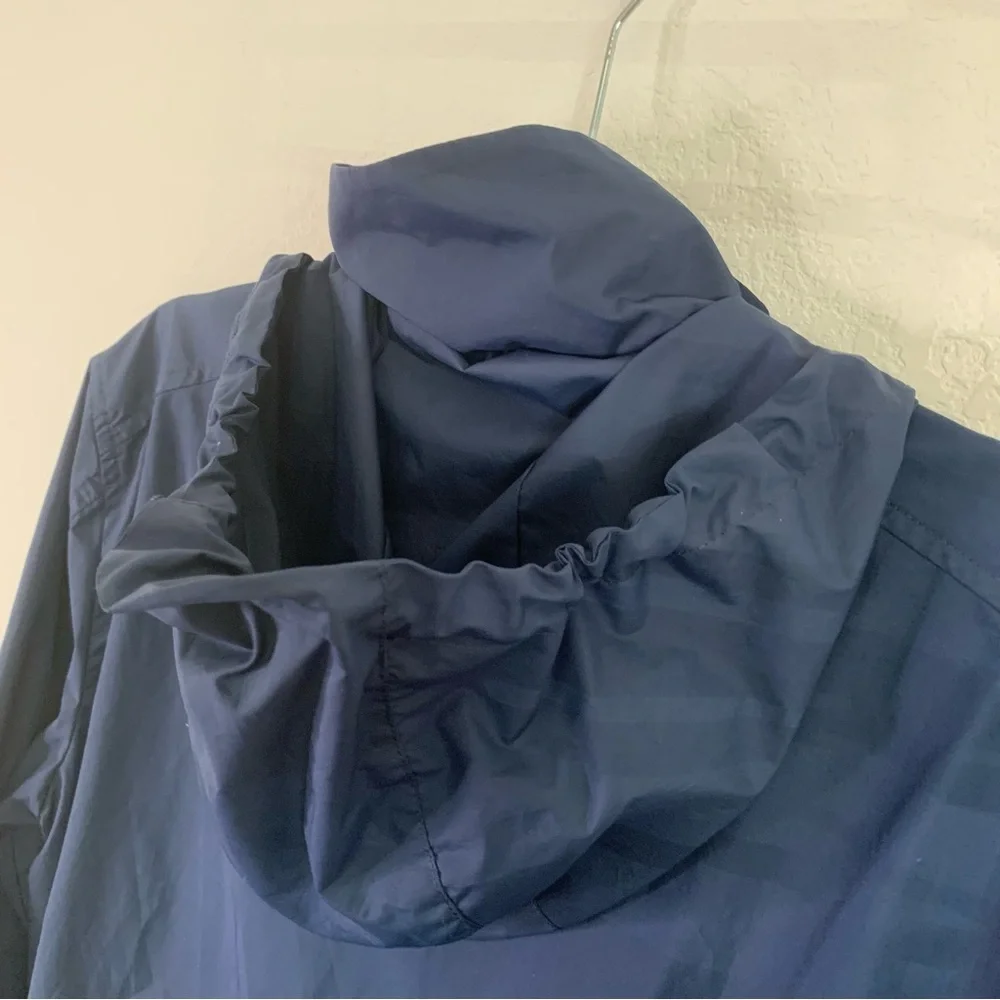 Everlane womens blue full zip hooded rain jacket XS